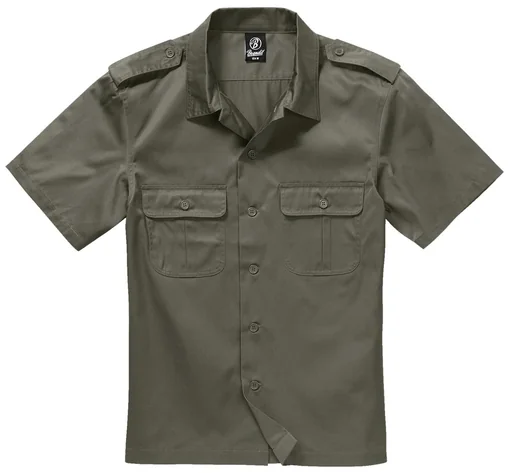 "US shirt, short sleeve, color olive, size L image"