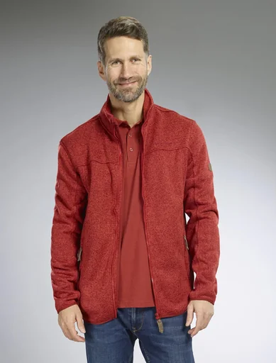 "Cardigan with zipper, color red/melange, size L image"