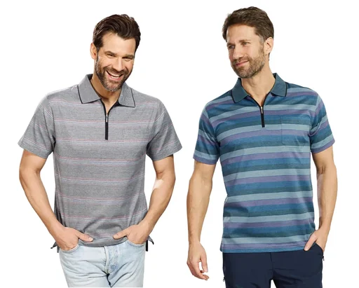 "Polo shirt, blue striped, size L image"