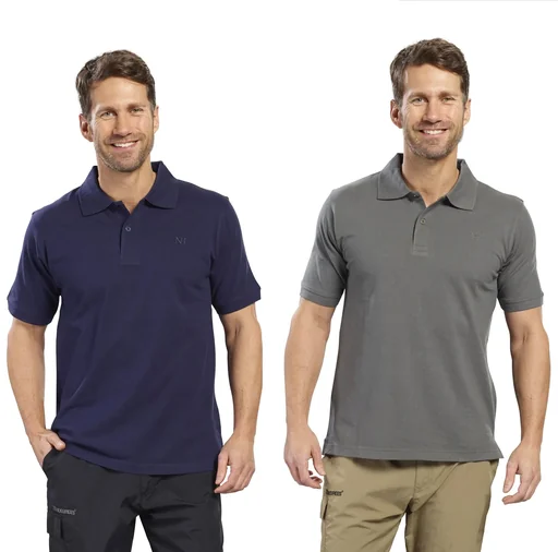 "Buttoned polo shirt, color gray/green, size L image"