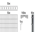 Double rod mesh fence sets anthracite with decorative element "Elegance", length: 10 m, height: 140 cm