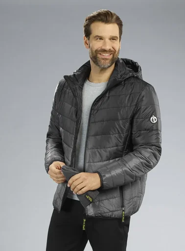 "Quilted jacket, color black/grey, size XL image"