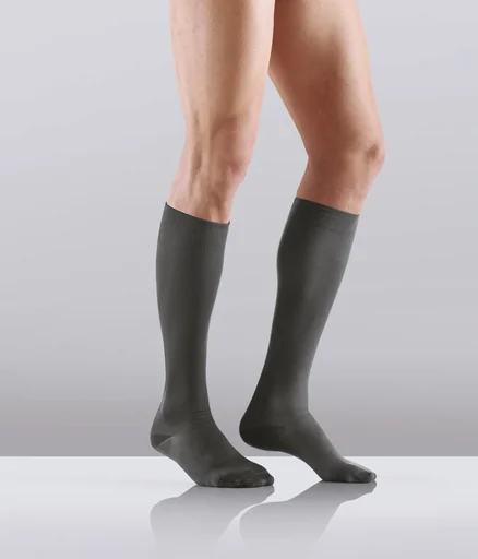 "Travel support stockings, microfiber, pack of 2, size XL (43-45), gray image"