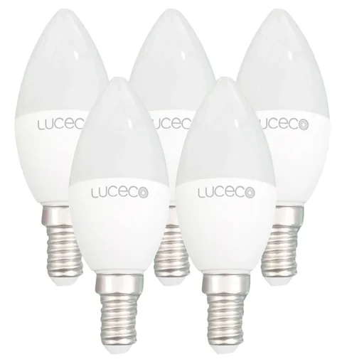 "Set of 5 LED candles, E14, 5 watts, 470 lumens, 2700 K image"