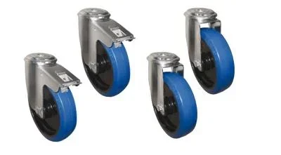 "Wheel set for checker plate boxes with parking brakes image"