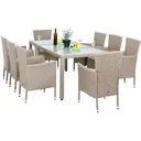 Garden set polyrattan set 17 stackable Bali beige