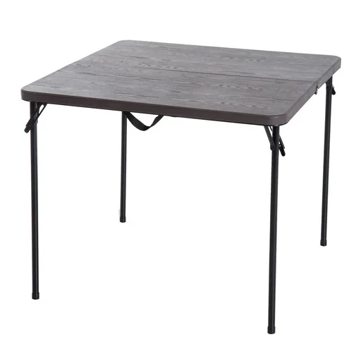 "Foldable camping table brown/black image"