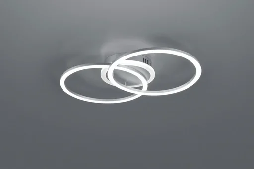 "VENIDA LED ceiling light, 25 W, 3000 K, 2600 lm, switch dimmer, titanium-colored, white acrylic image"