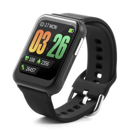 "Smartwatch with monitoring of body temperature, heart rate and sleep activity image"