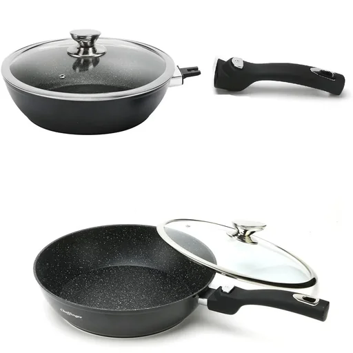 "Wok pan - with lid - 30cm - Black image"