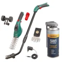 2 in 1 LI-ION grass and hedge trimmer, 3.6 Volt + chainsaw cleaner 400 ml