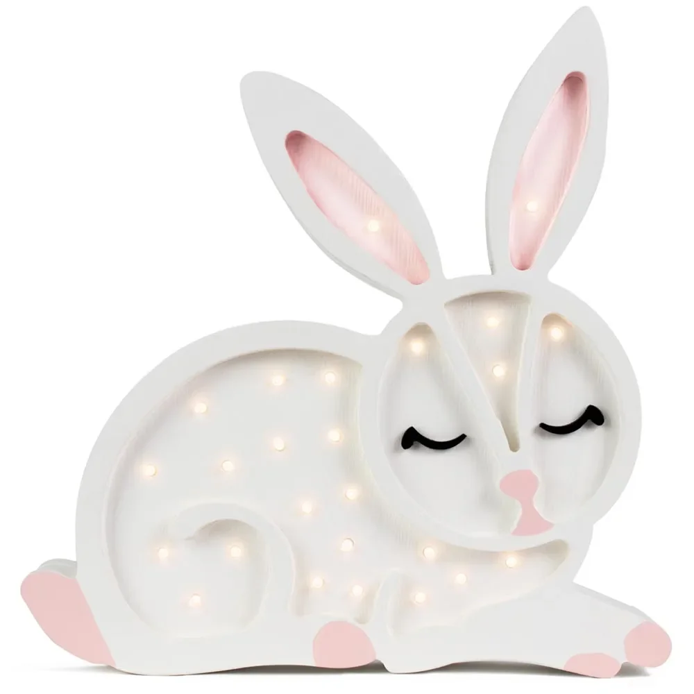"little lights Led deco dzieci lampa króliczek biały image"