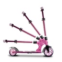 SIX DEGREES Aluminum Scooter Junior with Folding Mechanism and Stand, 180/145 mm, Height Adjustable, GS-Certified, Pink