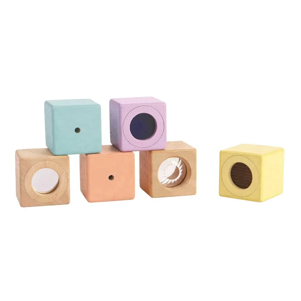 "Plan Toys klocki sensoryczne drewno pastel image"