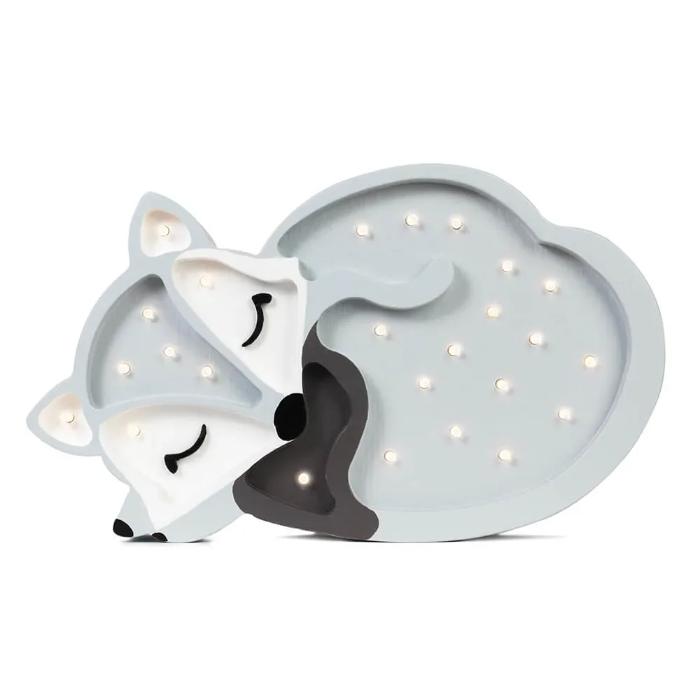 "little lights Led deco lampa dziecięca fox light szary image"