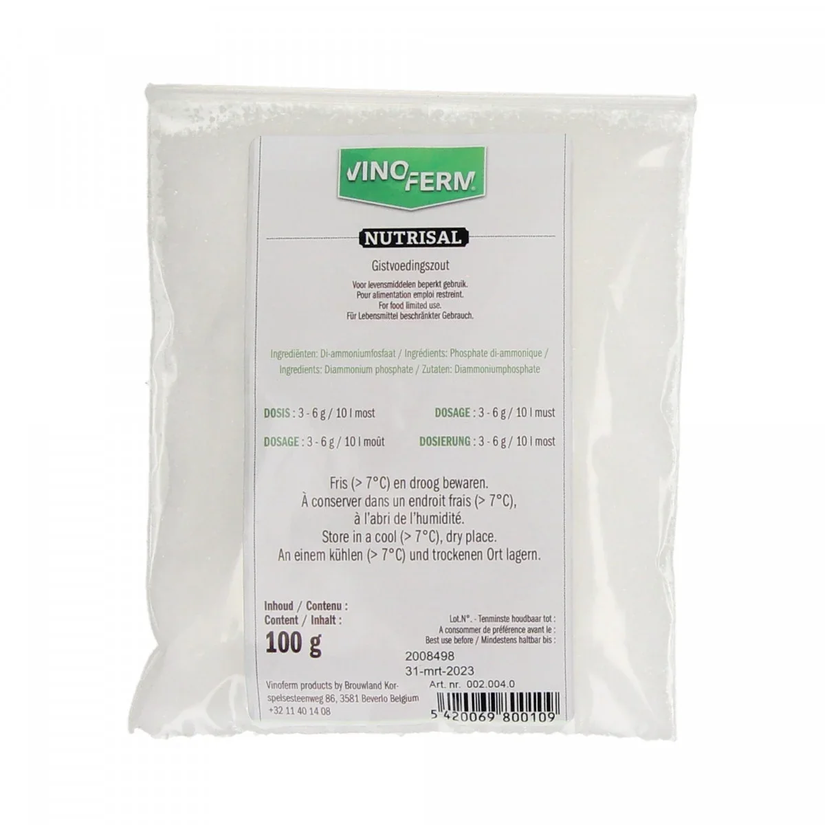 "Sól odżywcza dla drożdży - Vinoferm nutrisal 100g image"