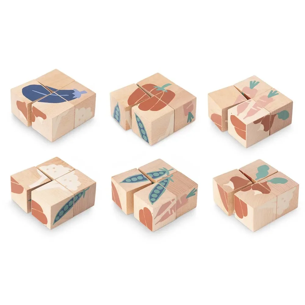 Nobodinoz Holzklötze Puzzle Gemüse