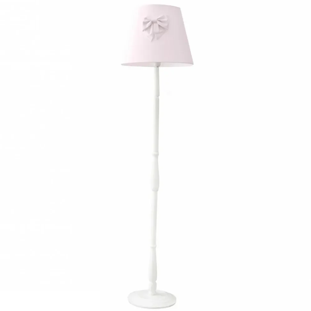 Caramella lampa podłogowa toczona noga kokardka różowa