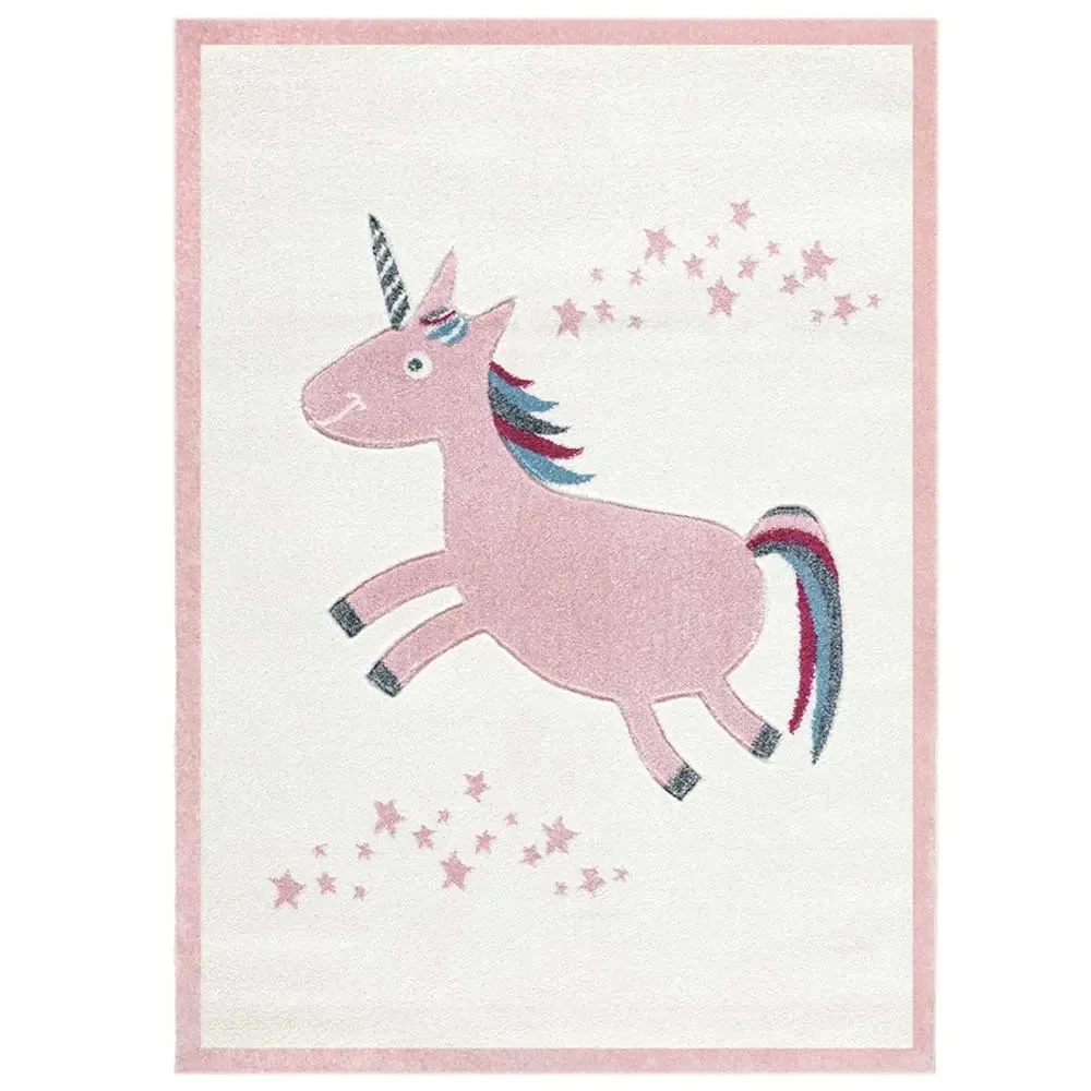 "Livone dywan dziecięcy jednorożec różowy kremowy, Rozmiar: 120 x 180 cm image"