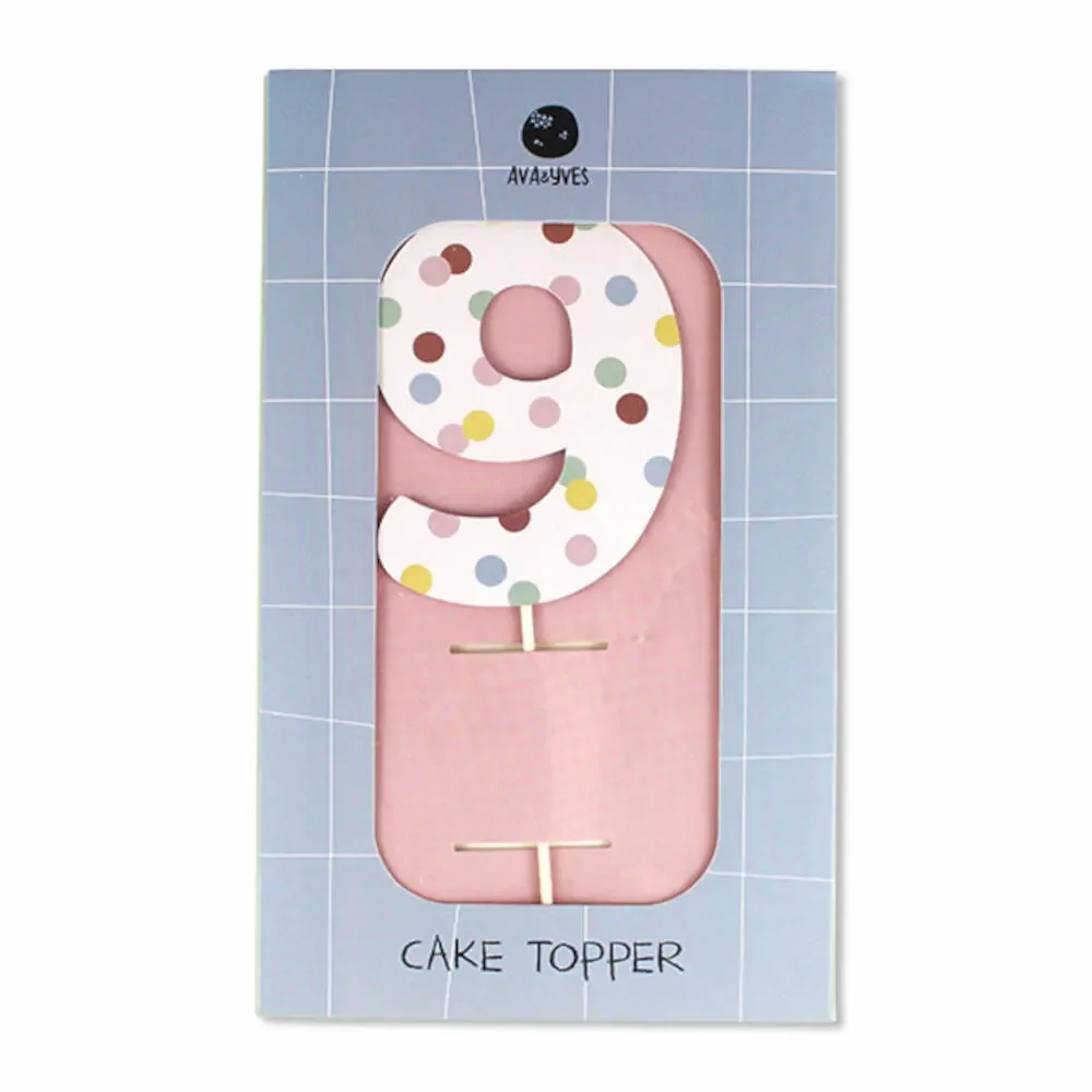 "Ava & Yves Cake Topper numer "9 image"