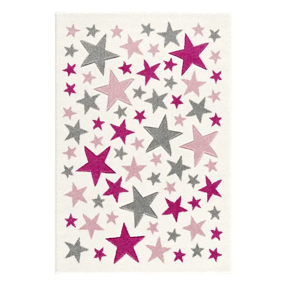Livone dywan dziecięcy Stella stars różowo-szary, Rozmiar dywanu: 120 x 180 cm