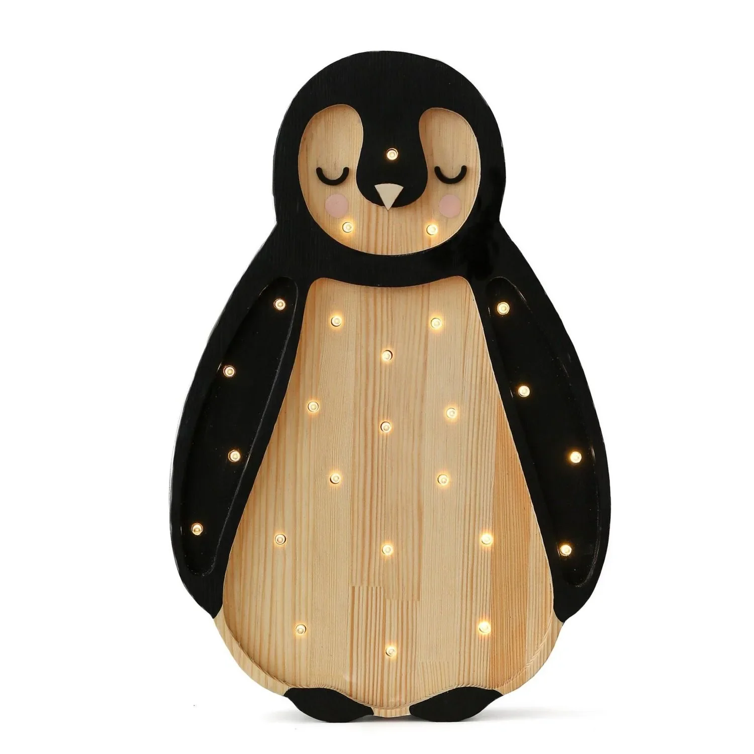 "Little Lights lampka nocna dla dzieci, pingwin - 100% naturalne drewno sosnowe, kolor: Arktisches Holz image"
