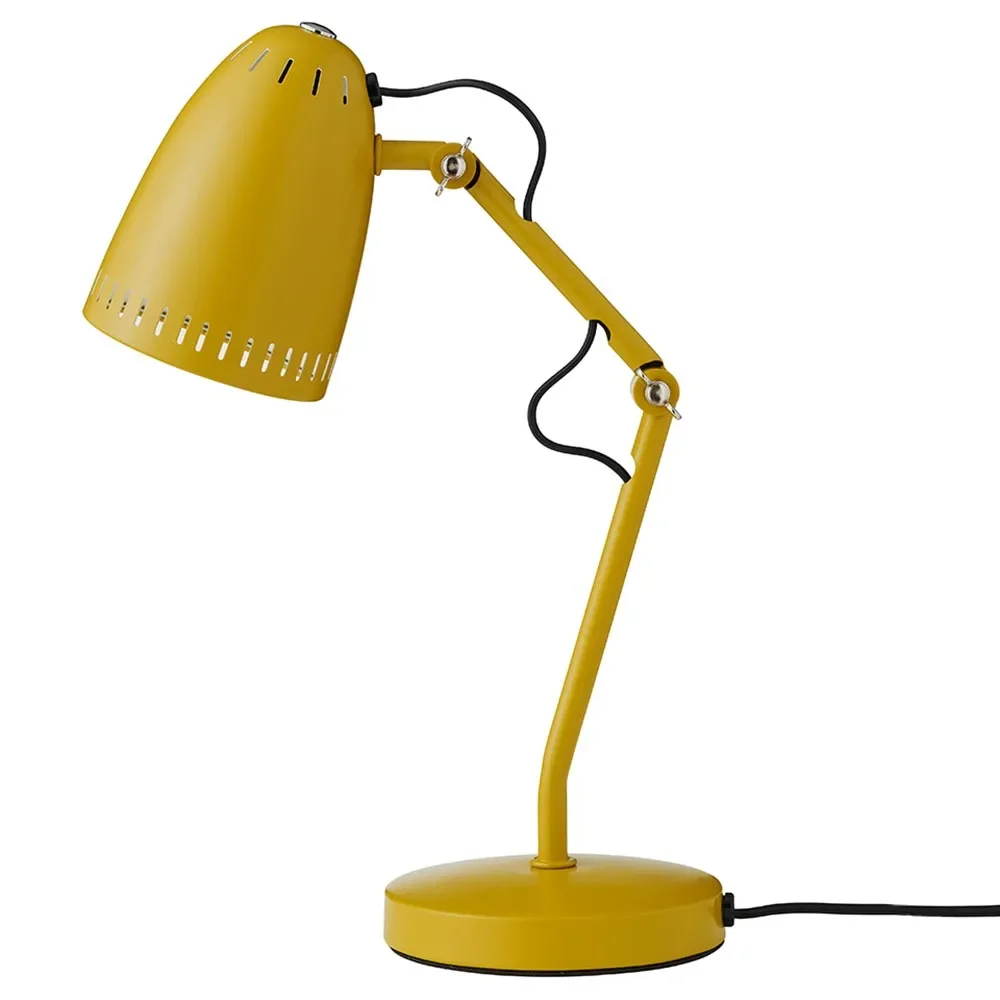 "Lampa biurkowa Superliving "Dynamo 345" matowa musztardowa żółta image"