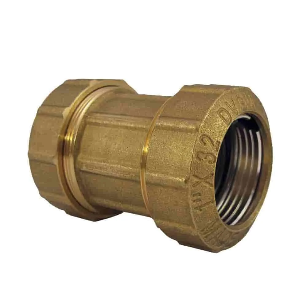 Złączka PE Mosiężna 40mm - Skręcana, Mufa, Złączka