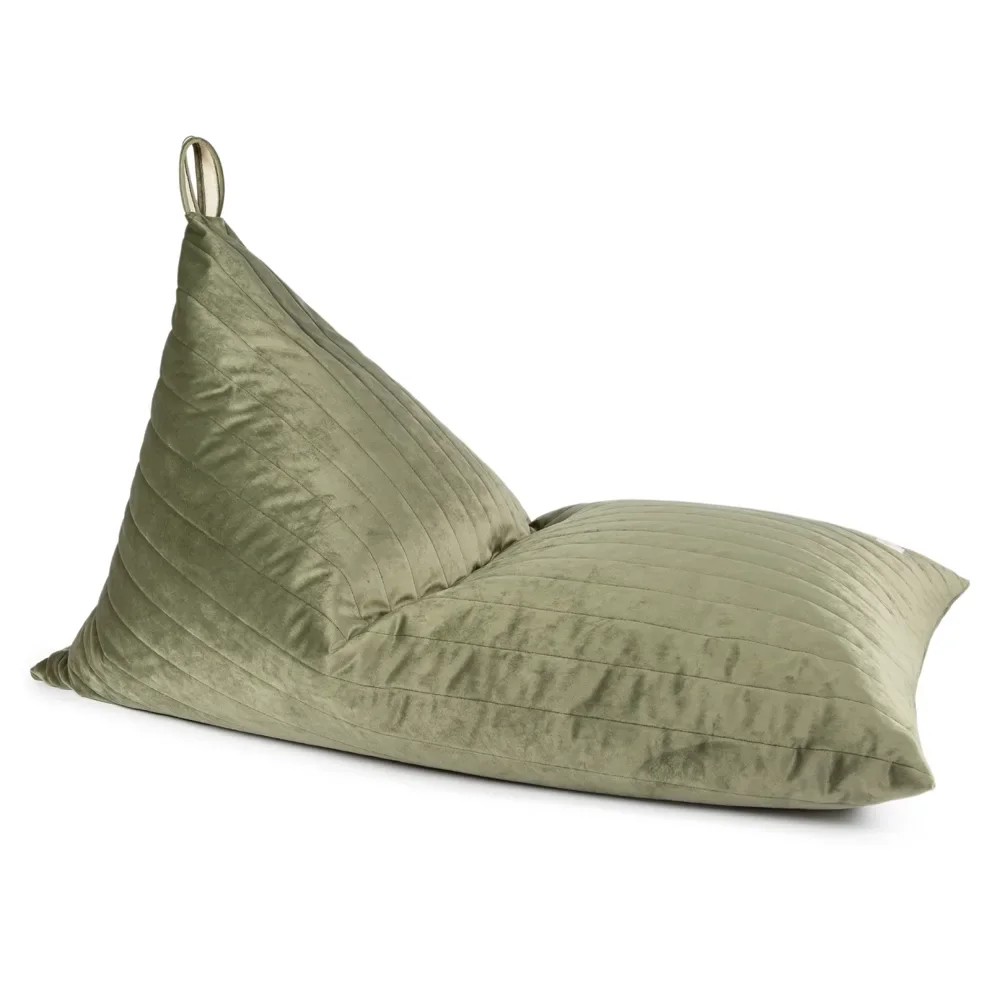 Nobodinoz beanbag "Essaouira" velvet olive green
