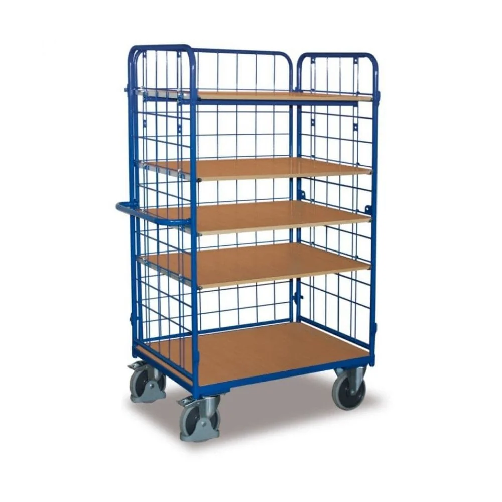 Wózek Transportowy Trójścienny, Magazynowy, 5 Półek, 500 kg, EasySTOP