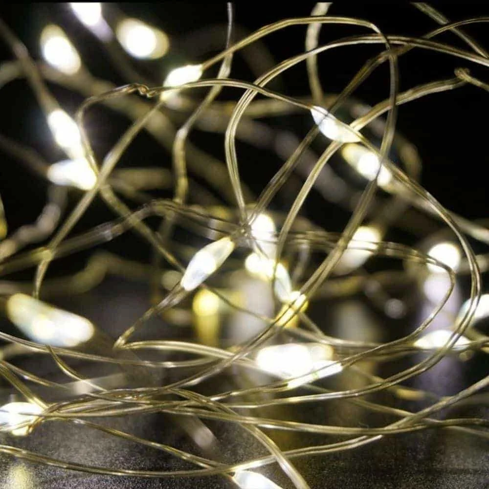 "Lampki Micro LED 30 LED, 155cm, Ciepłe Białe, Na Baterie - Dekoracyjne Lampki LED image"