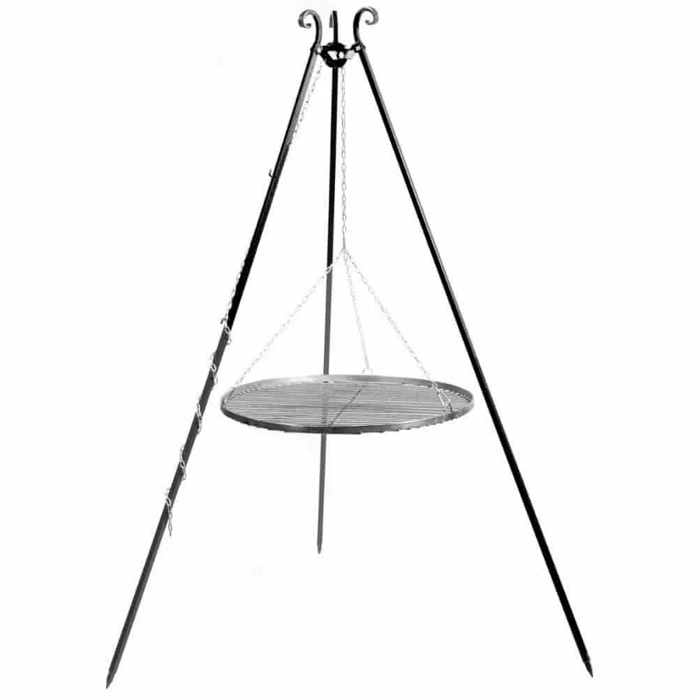 Grill Trójnóg 180 cm z Rusztem 80 cm - Zestaw Grill Wahadłowy Ogrodowy