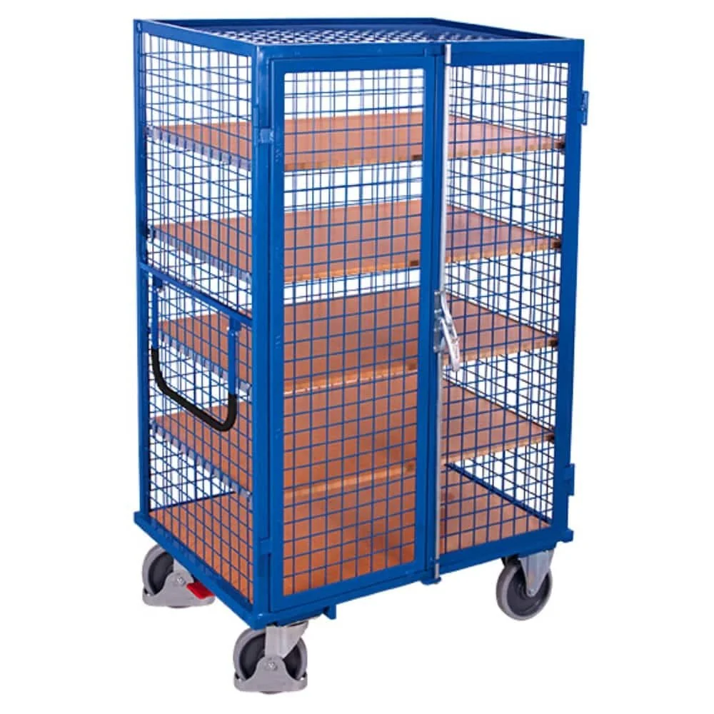 Wózek warsztatowy 5-półkowy, 500 kg, zamykany, do magazynu