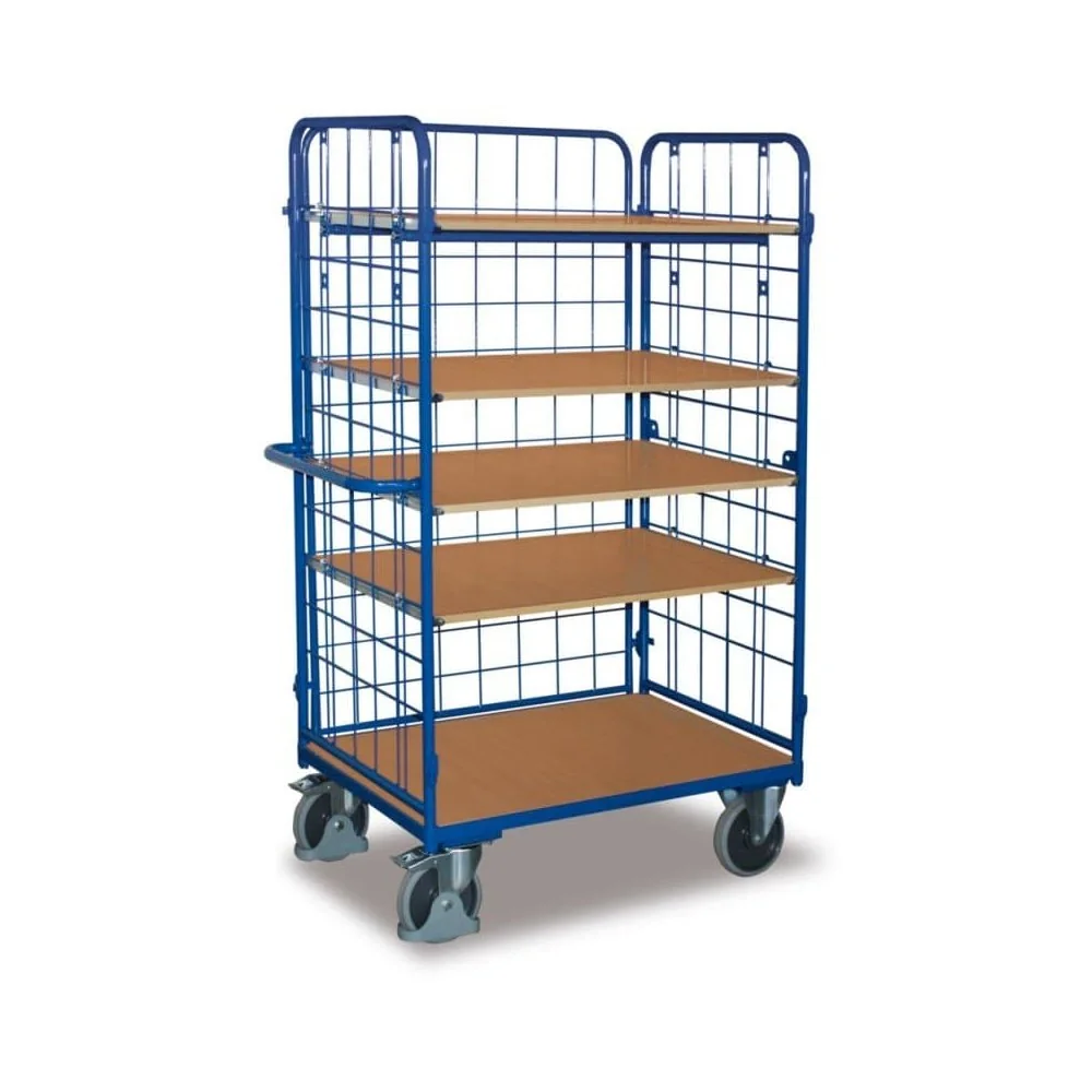 "Wózek trójsciankowy wysoki z 5 półkami 500 kg nośności Typ M + EasySTOP image"
