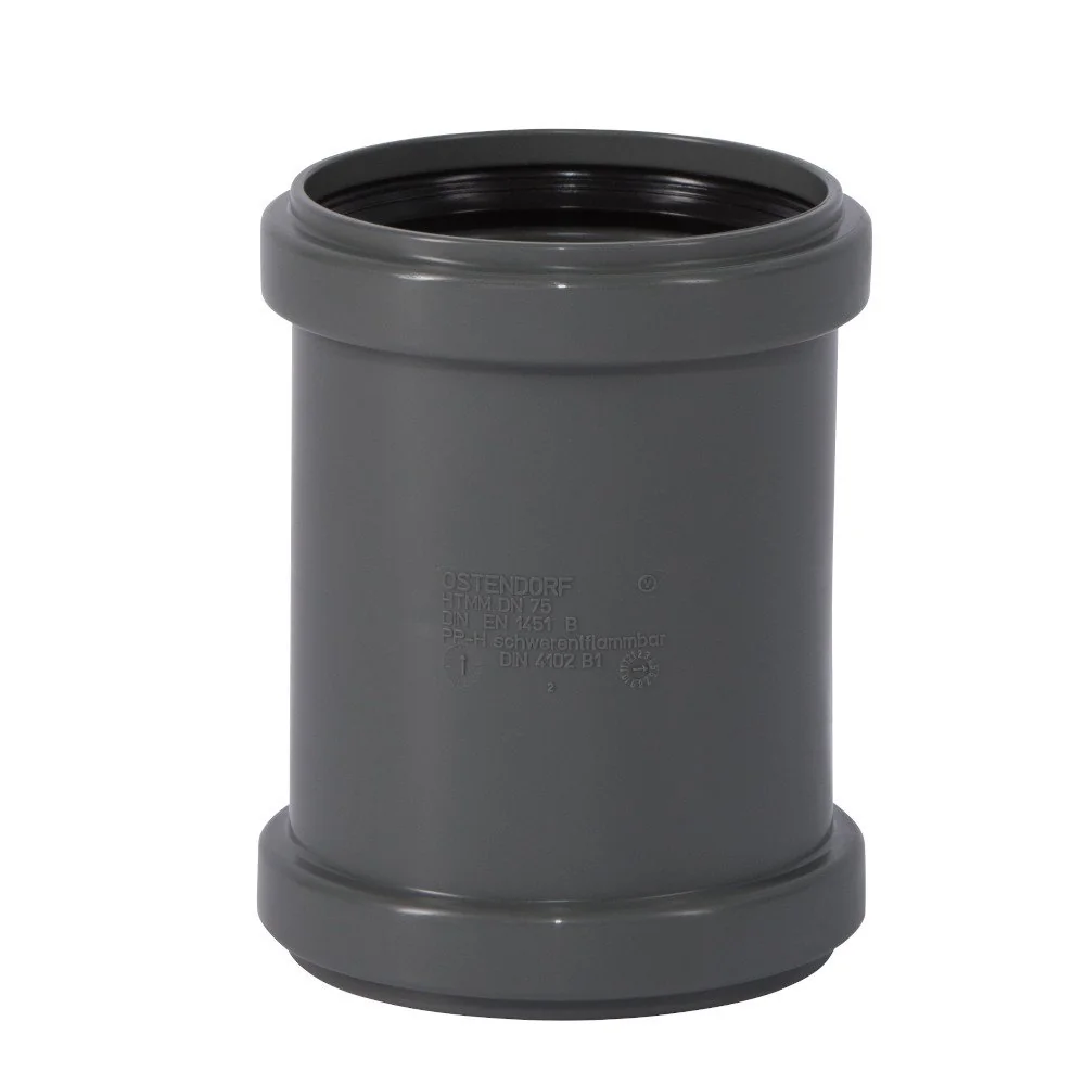 "HTsafeMM Dwuzłączka DN75, Rura Kanalizacyjna HT 75mm image"
