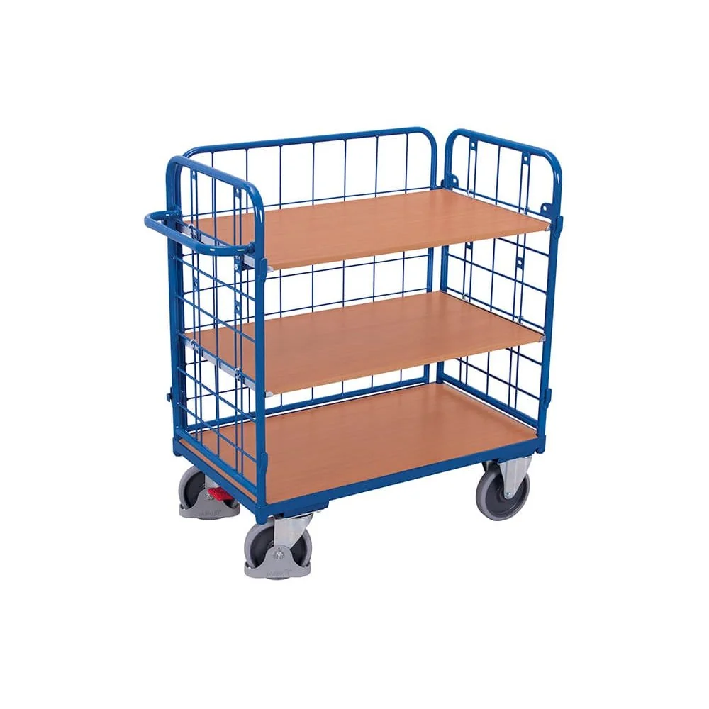 Wózek transportowy warsztatowy 500kg, 3 półki, EasySTOP