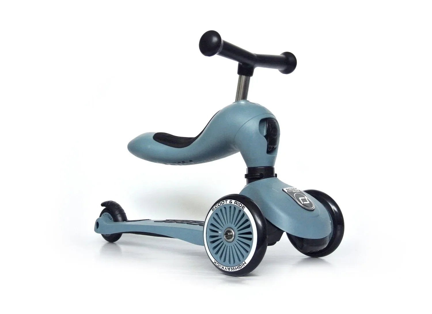 "Scoot & Ride Highwaykick 1 2in1 Rowerek, Hulajnoga z siedziskiem, Kolor: Stal image"