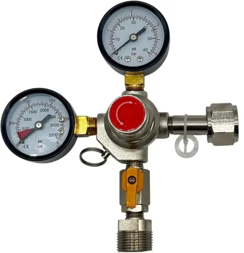 "Reduktor ciśnienia, regulator ciśnienia CO2, dla nalewak do piwa, 3bar, 1-linia image"