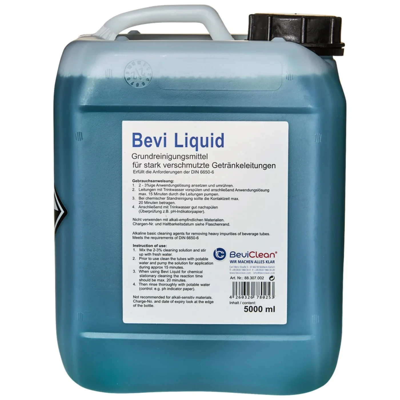 "Środek czyszczący Bevi Liquid - do czyszczenia rur i pojemników na napoje, 5 litrów image"