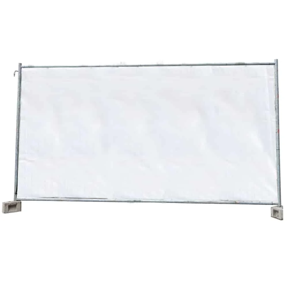 160g/m², 1,76m x 3,41m - Plachta na ogrodzenie budowlane, plandeka, biała PE