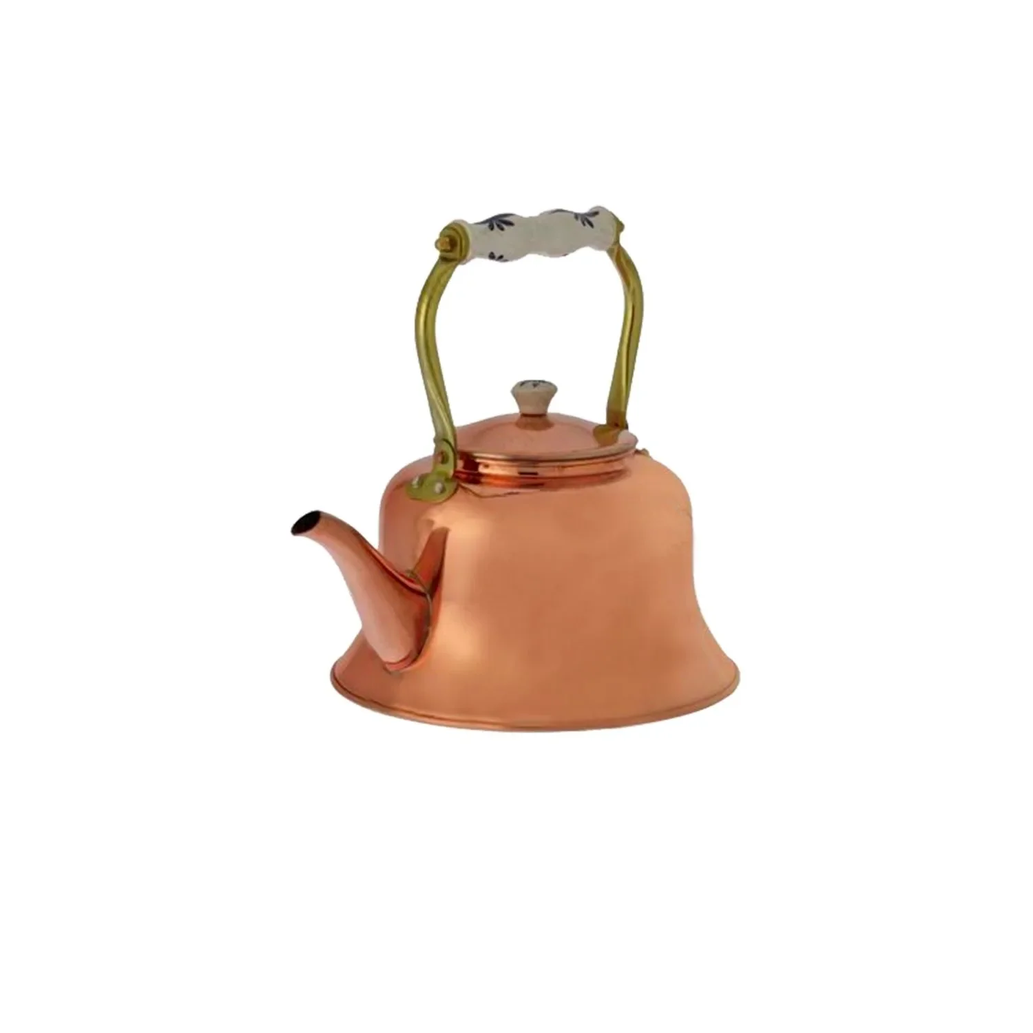 "Czajnik miedziany, imbryk miedziany - z porcelanowym uchwytem, 1,5L image"
