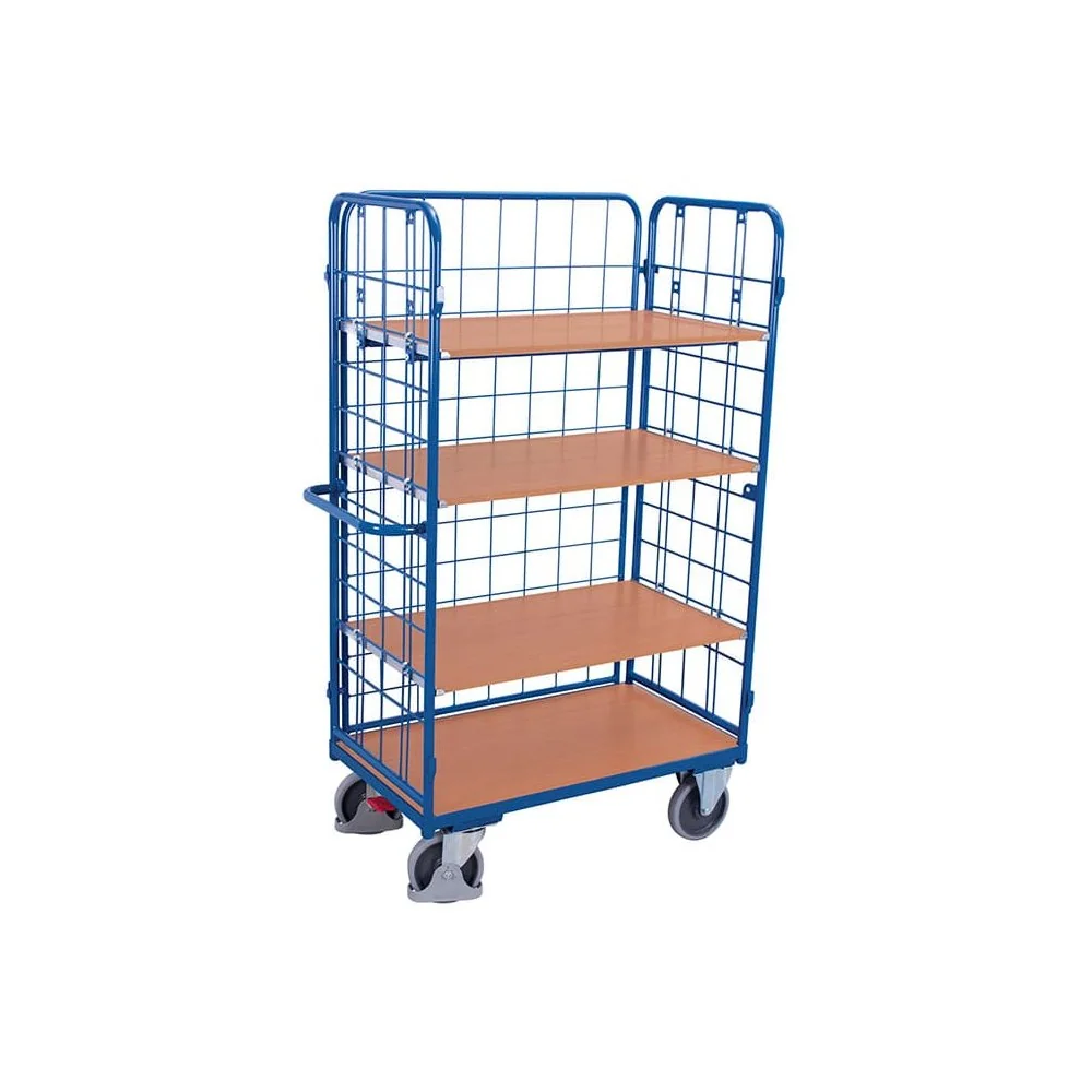 "Wózek transportowy 500kg z 3 ścianami, 4 półki, EasySTOP image"