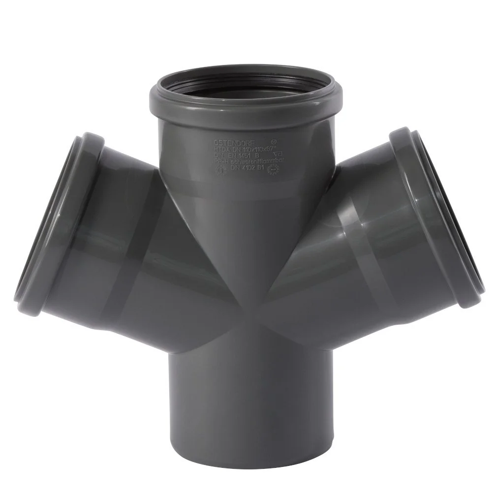 "HTsafeDA Odgałęzienie HT 110 mm 67° - Rura Kanalizacyjna Wewnętrzna image"