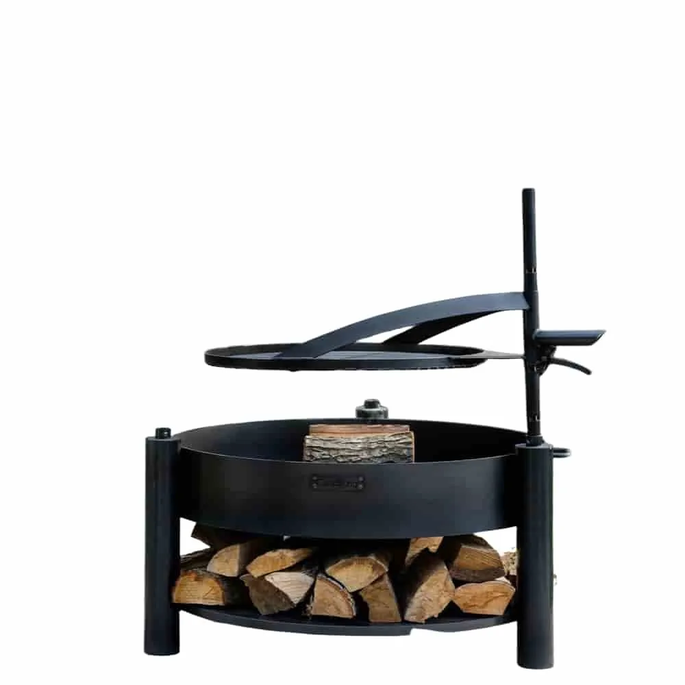 "Wielofunkcyjne Palenisko Ogrodowe z Grillem, 80 cm, Stal image"