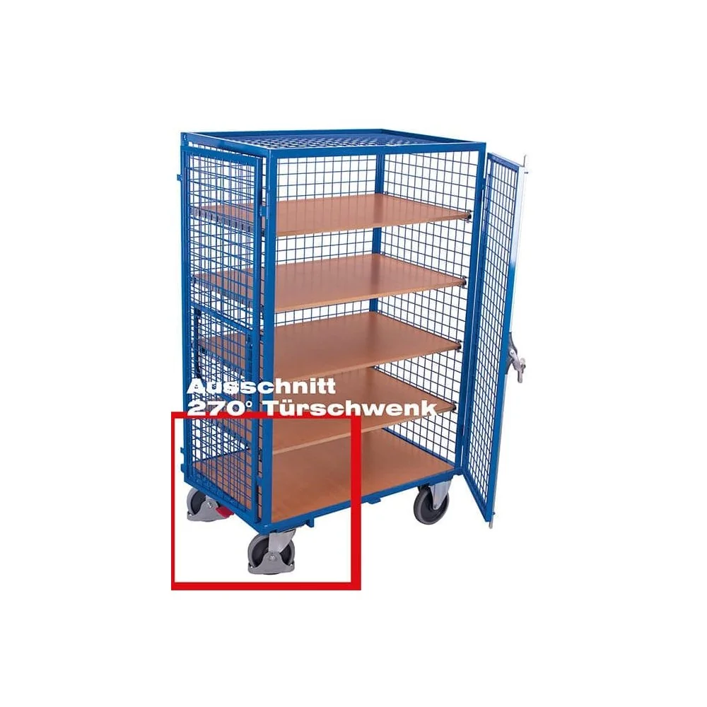 "Wózek Piętrowy Warsztatowy 500 kg z Drzwiami, Regulowane Półki image"