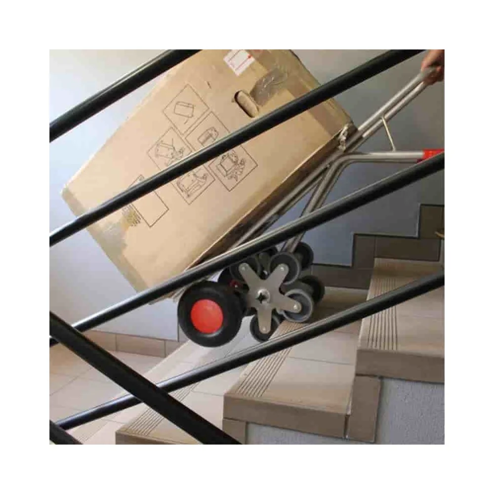 "Wózek schodowy, aluminiowy, transportowy 200 kg z dużą łopatą, 610 x 725 x 1310 mm image"