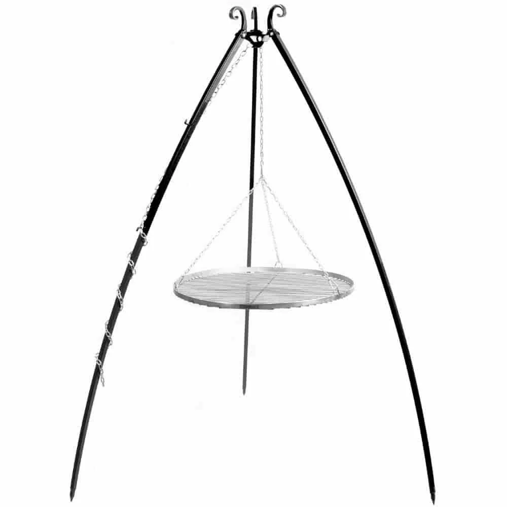 "Grill na Trójnogu z Rusztem Stalowym 80cm - Grill Wiszący Ogrodowy image"
