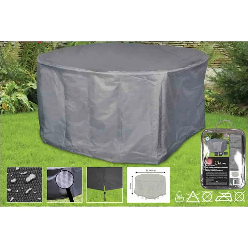 Pokrowiec na meble ogrodowe okrągłe 200x95 cm, plandeka wodoodporna