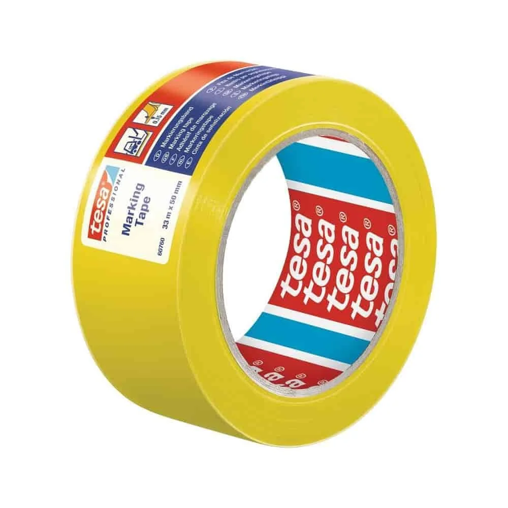 "Żółta Taśma do Oznaczania Podłogi PCV 50mm x 33m image"