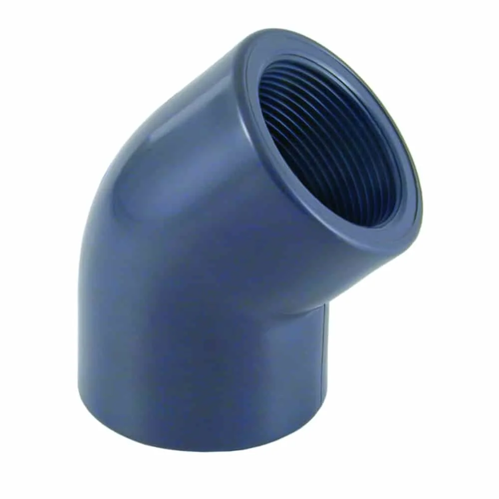 "Kolanko PVC 45 Stopni, Mufa PVC 63mm x 2", Złączki PVC-U PN10 image"